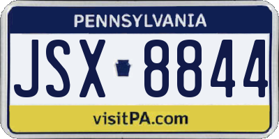 PA license plate JSX8844