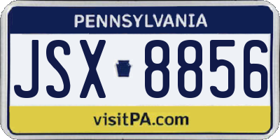 PA license plate JSX8856