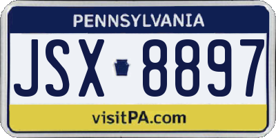 PA license plate JSX8897