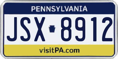 PA license plate JSX8912