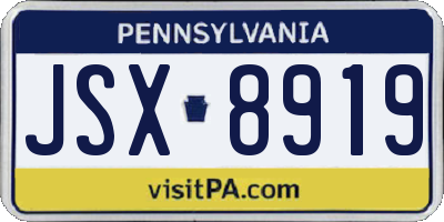 PA license plate JSX8919