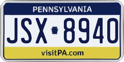 PA license plate JSX8940