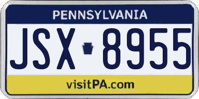 PA license plate JSX8955
