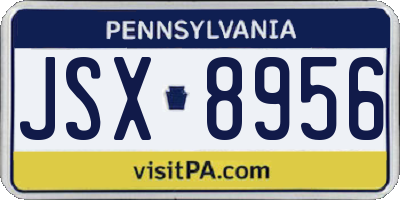 PA license plate JSX8956