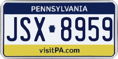 PA license plate JSX8959