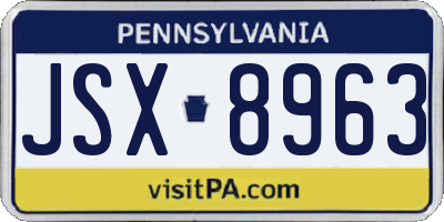 PA license plate JSX8963