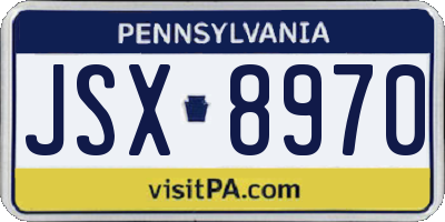 PA license plate JSX8970