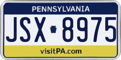 PA license plate JSX8975