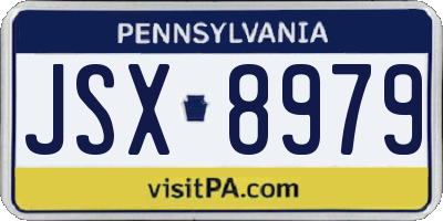 PA license plate JSX8979