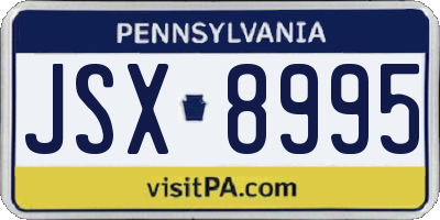 PA license plate JSX8995
