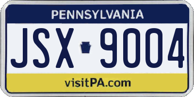 PA license plate JSX9004