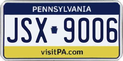 PA license plate JSX9006