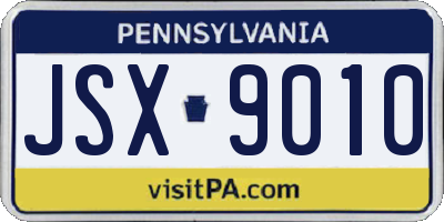 PA license plate JSX9010