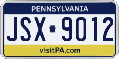 PA license plate JSX9012