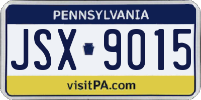 PA license plate JSX9015