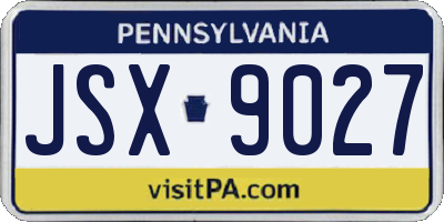 PA license plate JSX9027