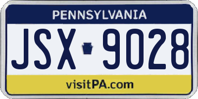 PA license plate JSX9028