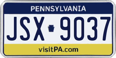 PA license plate JSX9037