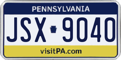 PA license plate JSX9040
