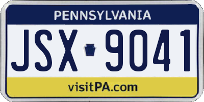 PA license plate JSX9041