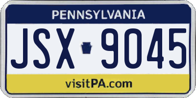 PA license plate JSX9045