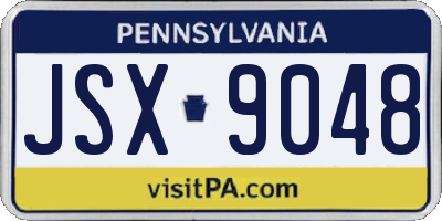 PA license plate JSX9048