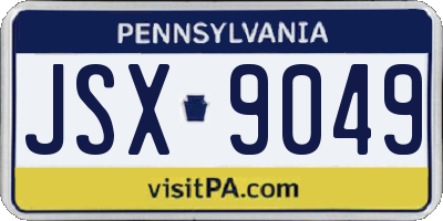 PA license plate JSX9049