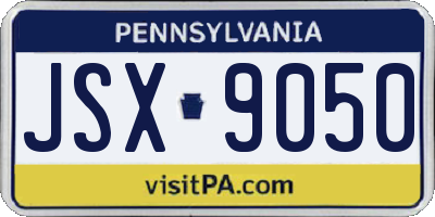 PA license plate JSX9050