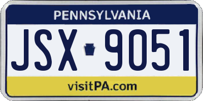 PA license plate JSX9051