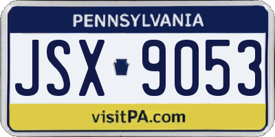 PA license plate JSX9053