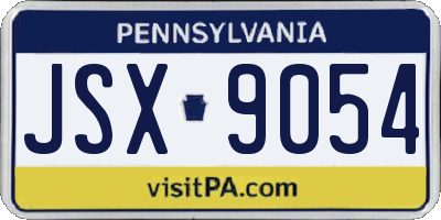 PA license plate JSX9054