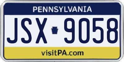 PA license plate JSX9058