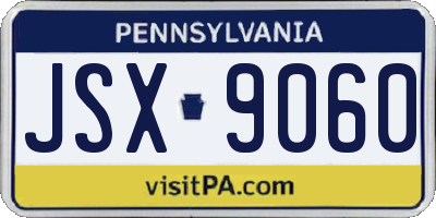PA license plate JSX9060