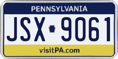 PA license plate JSX9061