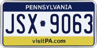 PA license plate JSX9063