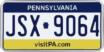 PA license plate JSX9064