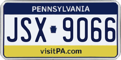 PA license plate JSX9066