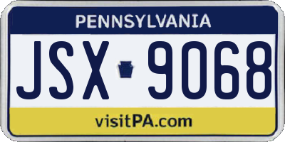 PA license plate JSX9068