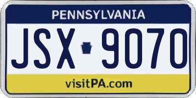 PA license plate JSX9070