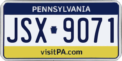 PA license plate JSX9071