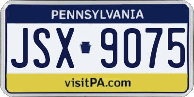 PA license plate JSX9075