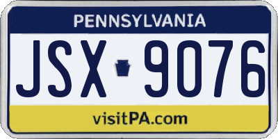 PA license plate JSX9076