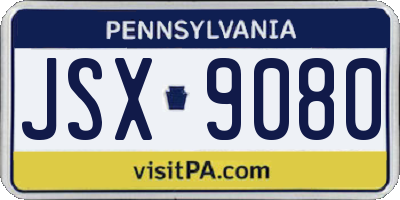 PA license plate JSX9080