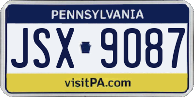 PA license plate JSX9087