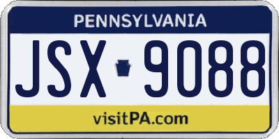 PA license plate JSX9088