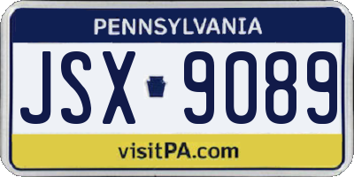 PA license plate JSX9089