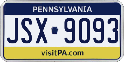PA license plate JSX9093