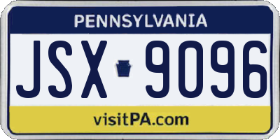 PA license plate JSX9096