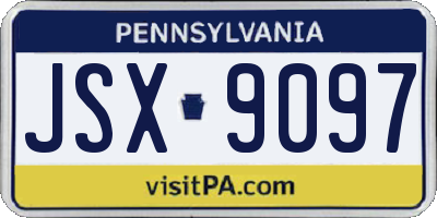 PA license plate JSX9097