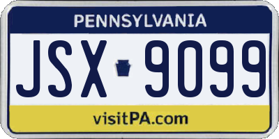 PA license plate JSX9099